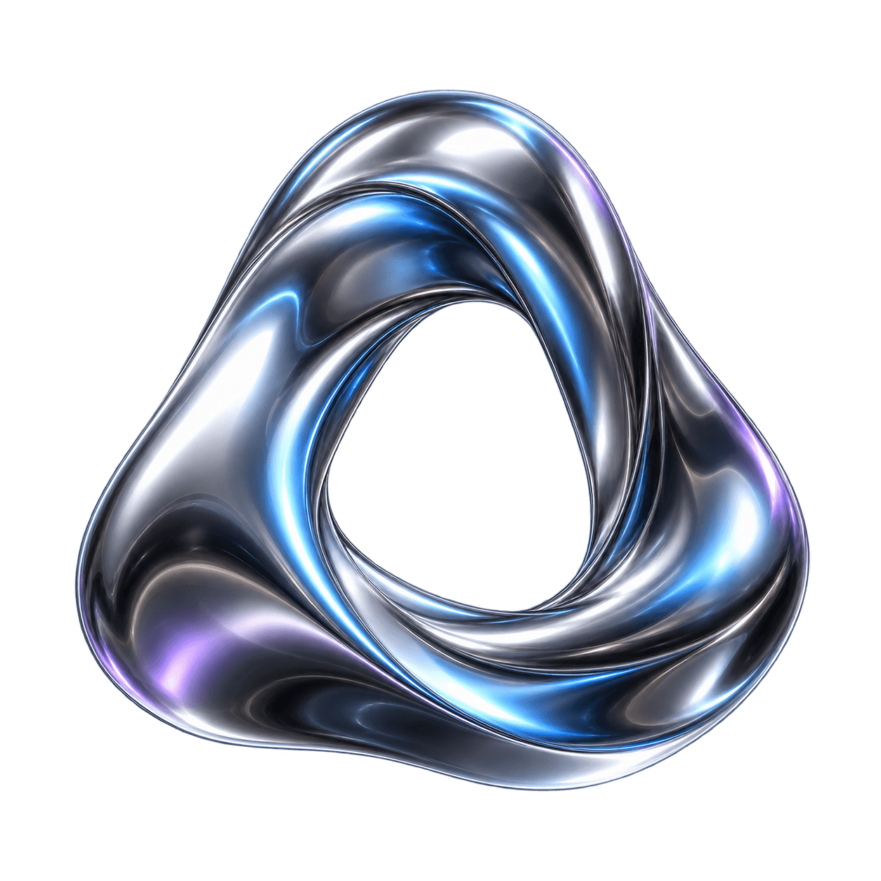 Liquid chrome focus sculpture