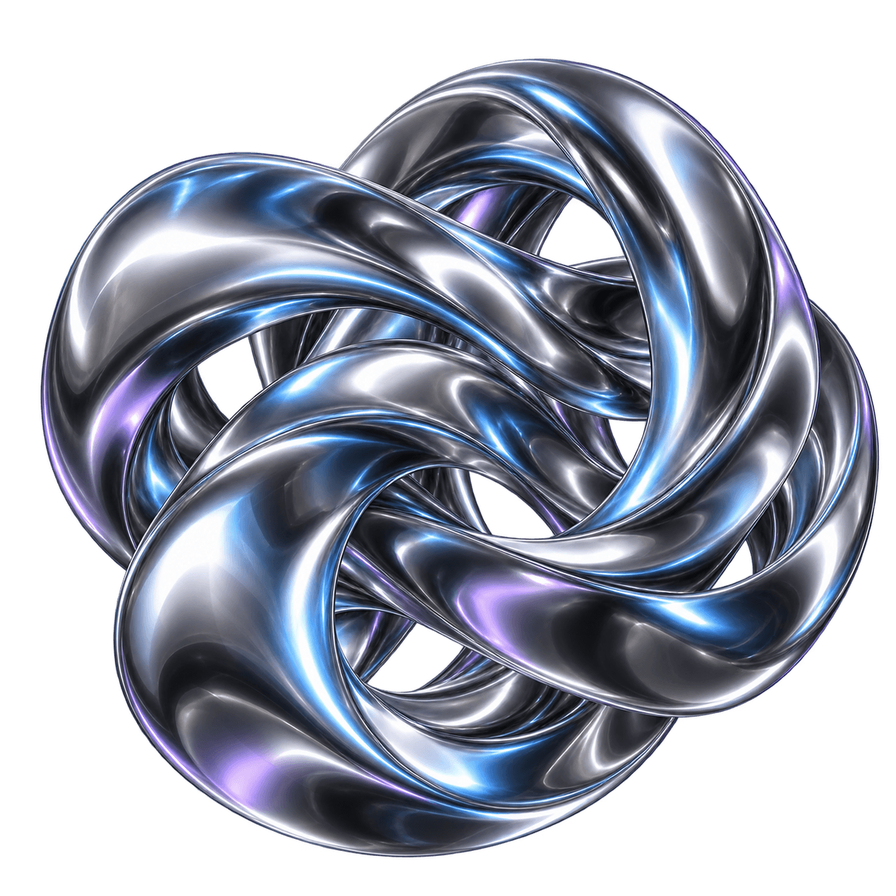Liquid chrome tangle sculpture